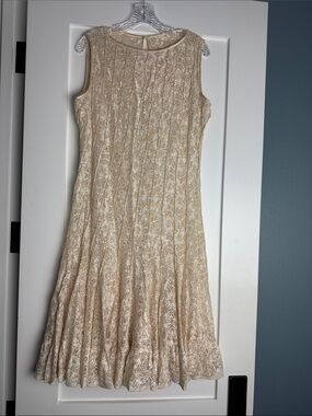 Sleeveless Lace A-Line Dress in Cream( NO lining included)